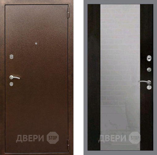 Входная металлическая Дверь Рекс (REX) 1А Медный Антик СБ-16 Зеркало Венге в Апрелевке