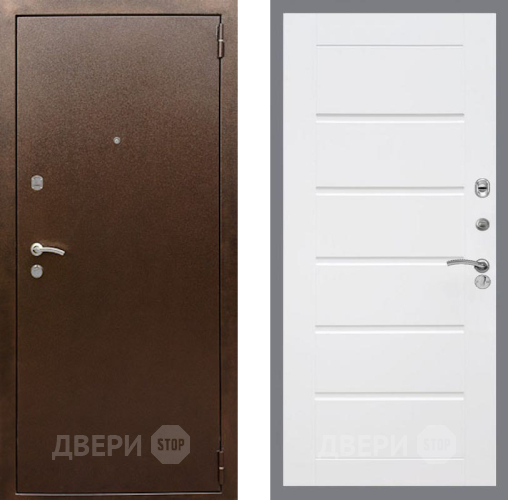 Входная металлическая Дверь Рекс (REX) 1А Медный Антик Сити Белый ясень в Апрелевке