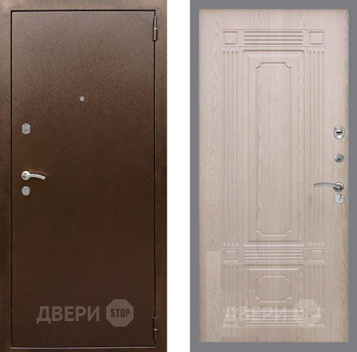 Входная металлическая Дверь Рекс (REX) 1А Медный Антик FL-2 Беленый дуб в Апрелевке