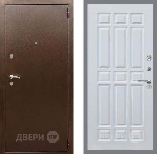 Входная металлическая Дверь Рекс (REX) 1А Медный Антик FL-33 Белый ясень в Апрелевке