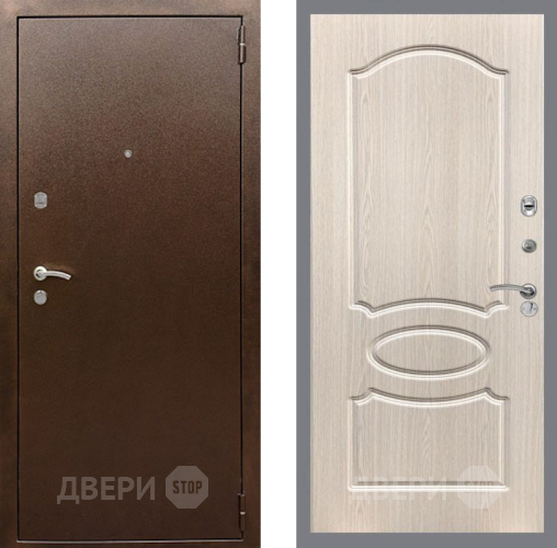 Входная металлическая Дверь Рекс (REX) 1А Медный Антик FL-128 Беленый дуб в Апрелевке