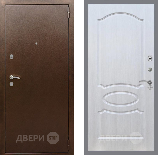 Входная металлическая Дверь Рекс (REX) 1А Медный Антик FL-128 Лиственница беж в Апрелевке