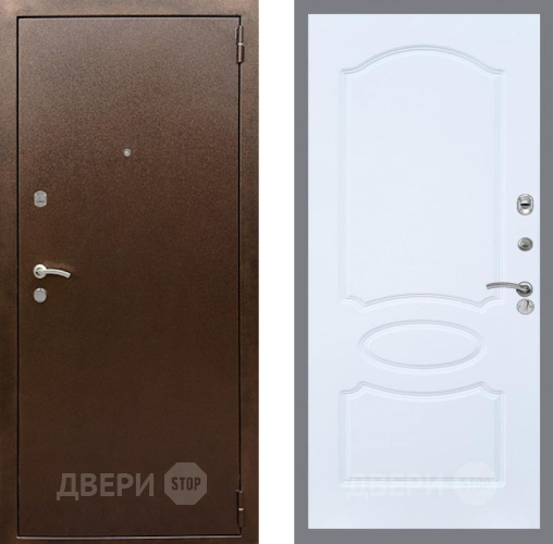 Входная металлическая Дверь Рекс (REX) 1А Медный Антик FL-128 Силк Сноу в Апрелевке