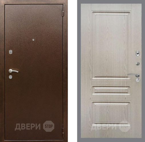 Входная металлическая Дверь Рекс (REX) 1А Медный Антик FL-243 Беленый дуб в Апрелевке