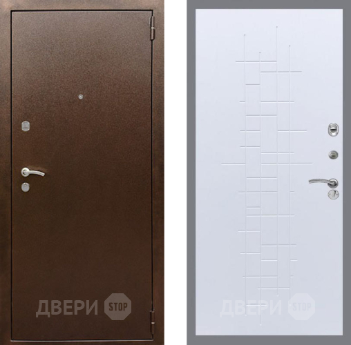 Входная металлическая Дверь Рекс (REX) 1А Медный Антик FL-289 Белый ясень в Апрелевке