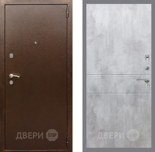 Входная металлическая Дверь Рекс (REX) 1А Медный Антик FL-290 Бетон светлый в Апрелевке