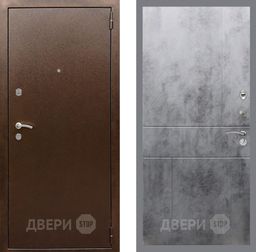 Входная металлическая Дверь Рекс (REX) 1А Медный Антик FL-290 Бетон темный в Апрелевке