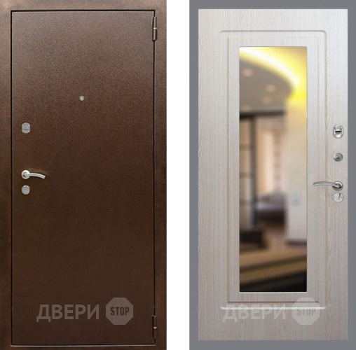 Входная металлическая Дверь Рекс (REX) 1А Медный Антик FLZ-120 Беленый дуб в Апрелевке