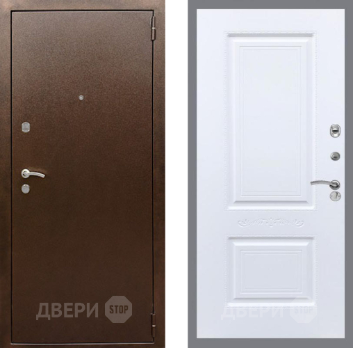 Входная металлическая Дверь Рекс (REX) 1А Медный Антик Смальта Силк Сноу в Апрелевке