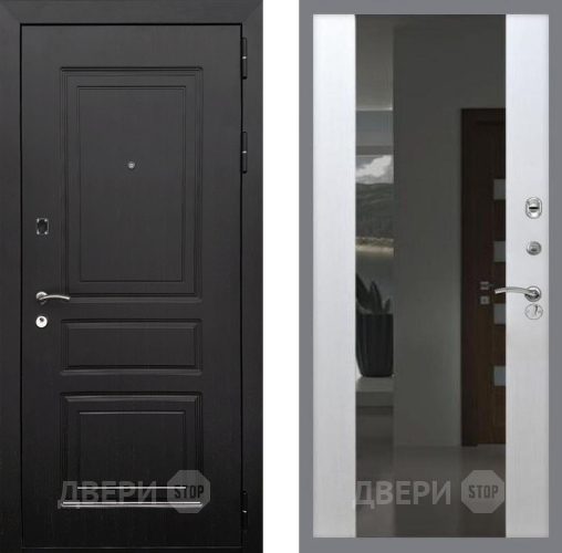 Входная металлическая Дверь Рекс (REX) 6 Венге СБ-16 Зеркало Белый ясень в Апрелевке