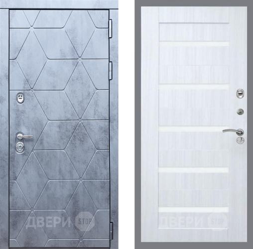 Входная металлическая Дверь Рекс (REX) 28 СБ-14 стекло белое Сандал белый в Апрелевке