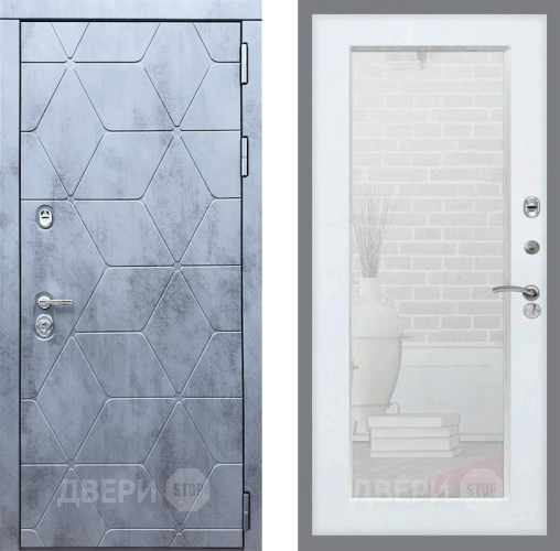 Входная металлическая Дверь Рекс (REX) 28 Зеркало Пастораль Белый ясень в Апрелевке