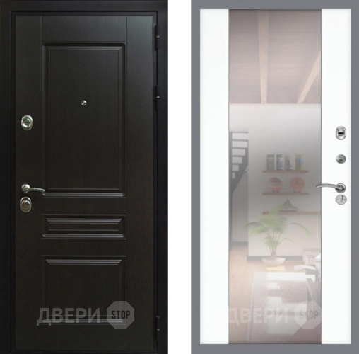 Входная металлическая Дверь Рекс (REX) Премиум-Н СБ-16 Зеркало Силк Сноу в Апрелевке