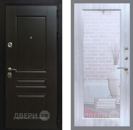 Входная металлическая Дверь Рекс (REX) Премиум-Н Зеркало Пастораль Сандал белый в Апрелевке