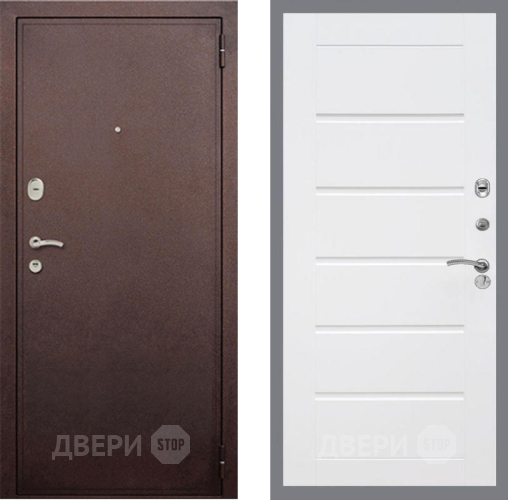 Входная металлическая Дверь Рекс (REX) 2 Медный Антик Сити Белый ясень в Апрелевке