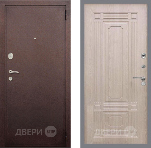Входная металлическая Дверь Рекс (REX) 2 Медный Антик FL-2 Беленый дуб в Апрелевке