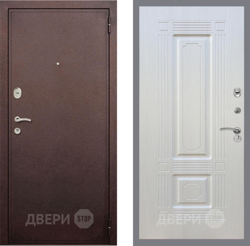 Входная металлическая Дверь Рекс (REX) 2 Медный Антик FL-2 Лиственница беж в Апрелевке