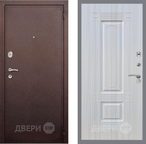 Входная металлическая Дверь Рекс (REX) 2 Медный Антик FL-2 Сандал белый в Апрелевке