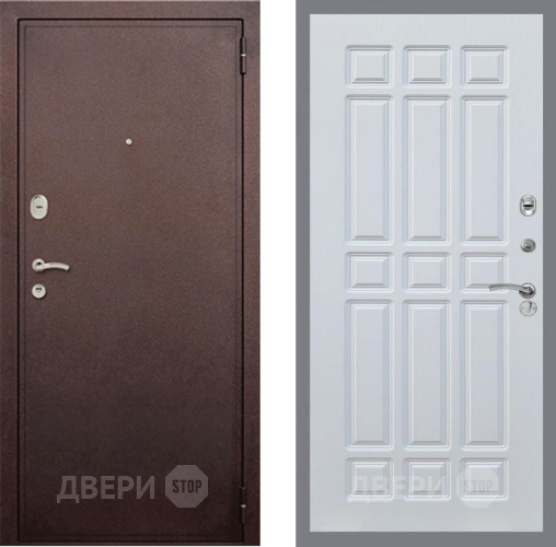 Входная металлическая Дверь Рекс (REX) 2 Медный Антик FL-33 Белый ясень в Апрелевке