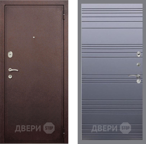 Входная металлическая Дверь Рекс (REX) 2 Медный Антик Line Силк титан в Апрелевке