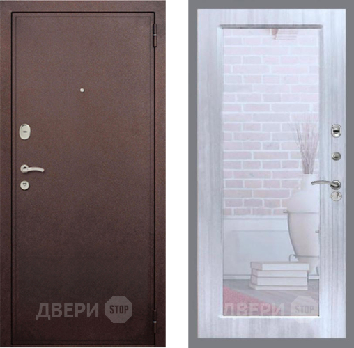 Входная металлическая Дверь Рекс (REX) 2 Медный Антик Зеркало Пастораль Сандал белый в Апрелевке
