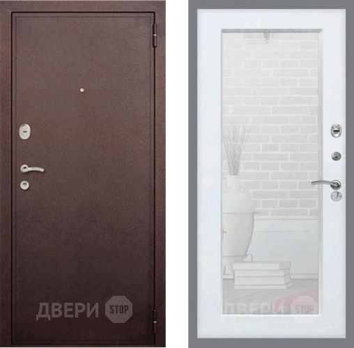 Входная металлическая Дверь Рекс (REX) 2 Медный Антик Зеркало Пастораль Силк Сноу в Апрелевке