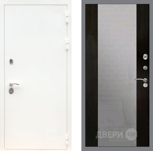 Дверь Рекс (REX) 5 Белая Шагрень СБ-16 Зеркало Венге в Апрелевке