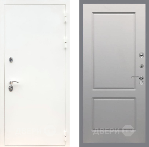 Входная металлическая Дверь Рекс (REX) 5 Белая Шагрень FL-117 Грей софт в Апрелевке