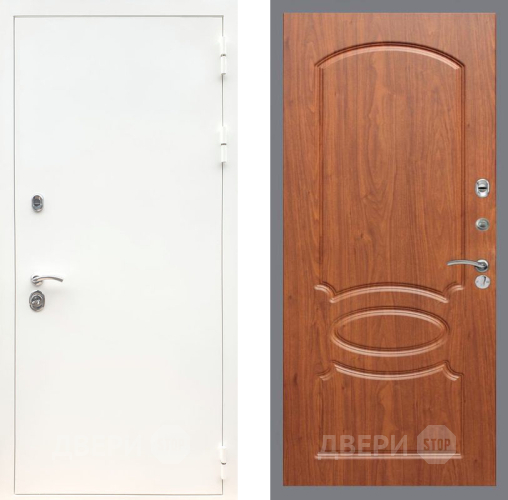 Входная металлическая Дверь Рекс (REX) 5 Белая Шагрень FL-128 Морёная берёза в Апрелевке