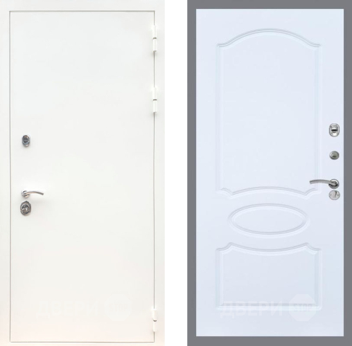 Входная металлическая Дверь Рекс (REX) 5 Белая Шагрень FL-128 Силк Сноу в Апрелевке