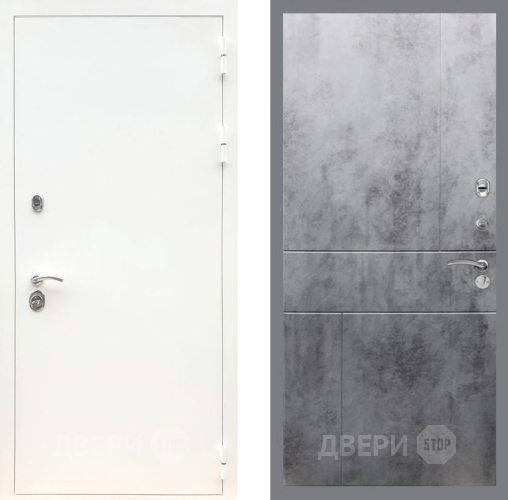 Входная металлическая Дверь Рекс (REX) 5 Белая Шагрень FL-290 Бетон темный в Апрелевке