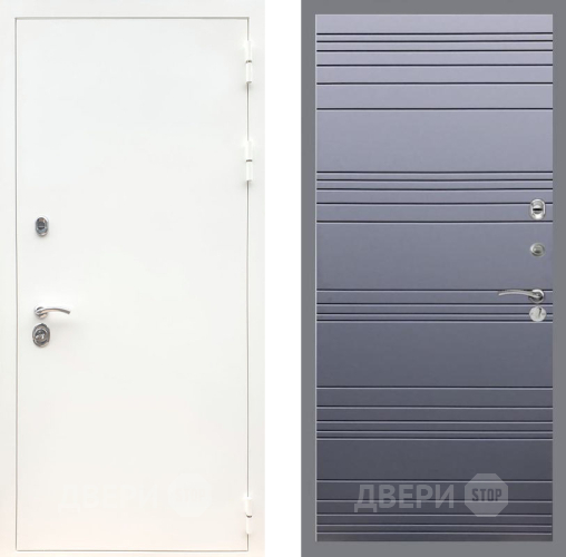 Входная металлическая Дверь Рекс (REX) 5 Белая Шагрень Line Силк титан в Апрелевке