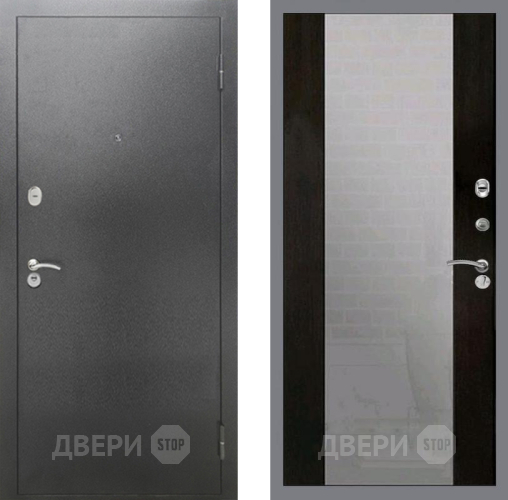 Входная металлическая Дверь Рекс (REX) 2А Серебро Антик СБ-16 Зеркало Венге в Апрелевке