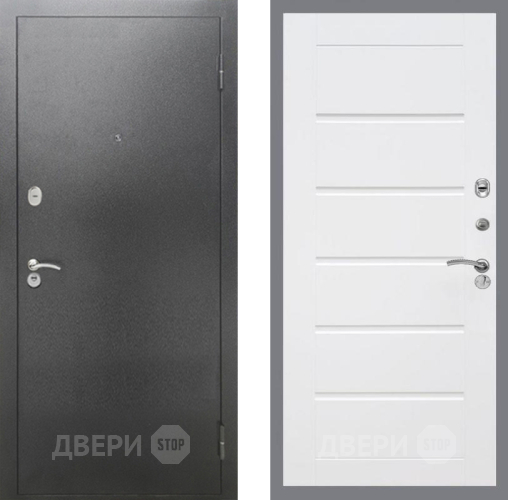 Дверь Рекс (REX) 2А Серебро Антик Сити Белый ясень в Апрелевке