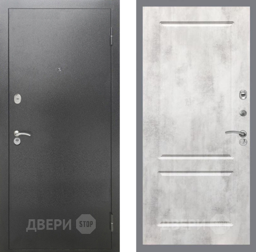Входная металлическая Дверь Рекс (REX) 2А Серебро Антик FL-117 Бетон светлый в Апрелевке
