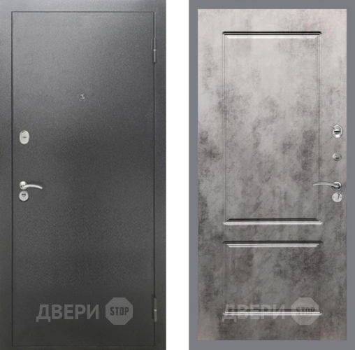 Входная металлическая Дверь Рекс (REX) 2А Серебро Антик FL-117 Бетон темный в Апрелевке