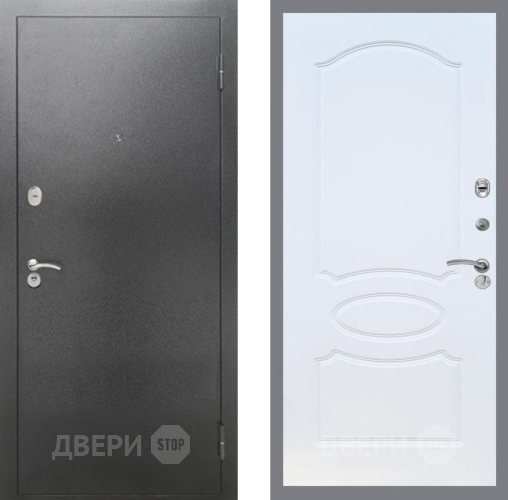 Входная металлическая Дверь Рекс (REX) 2А Серебро Антик FL-128 Белый ясень в Апрелевке