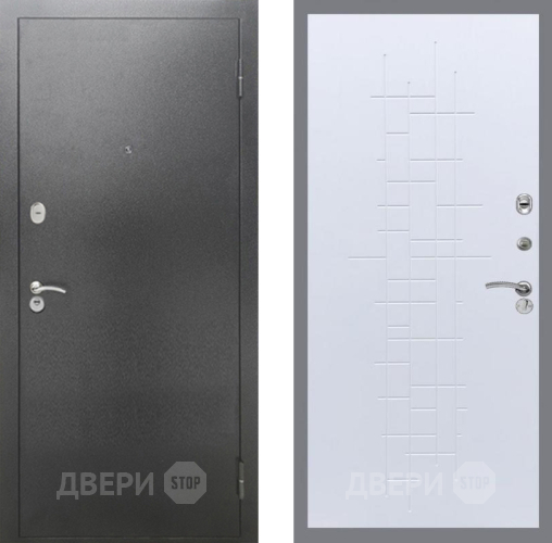 Дверь Рекс (REX) 2А Серебро Антик FL-289 Белый ясень в Апрелевке