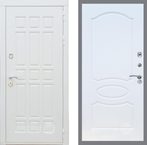 Входная металлическая Дверь Рекс (REX) 8 Силк Сноу FL-128 Белый ясень в Апрелевке