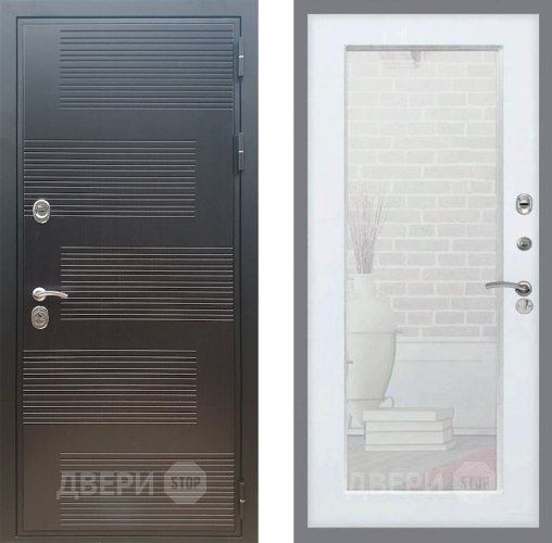 Входная металлическая Дверь Рекс (REX) премиум 185 Зеркало Пастораль Силк Сноу в Апрелевке