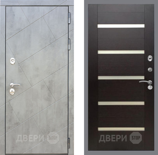 Входная металлическая Дверь Рекс (REX) 22 СБ-14 стекло белое венге поперечный в Апрелевке