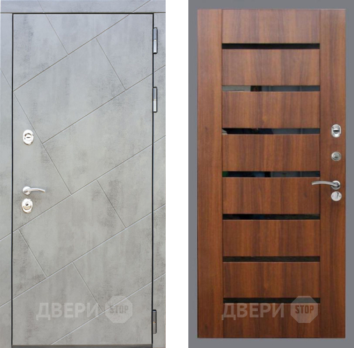 Входная металлическая Дверь Рекс (REX) 22 СБ-14 стекло черное Орех бренди в Апрелевке