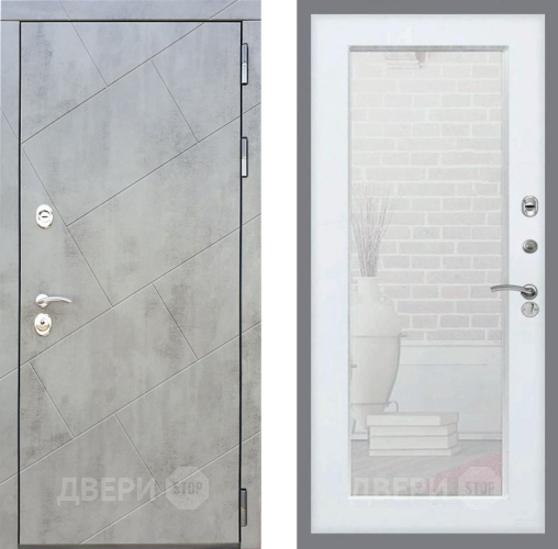 Входная металлическая Дверь Рекс (REX) 22 Зеркало Пастораль Белый ясень в Апрелевке