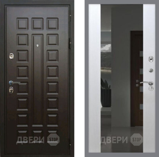 Входная металлическая Дверь Рекс (REX) Премиум 3к СБ-16 Зеркало Белый ясень в Апрелевке