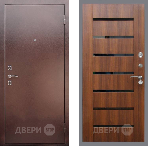 Входная металлическая Дверь Рекс (REX) 1 СБ-14 стекло черное Орех бренди в Апрелевке