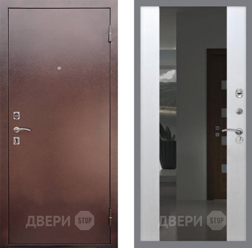 Дверь Рекс (REX) 1 СБ-16 Зеркало Белый ясень в Апрелевке