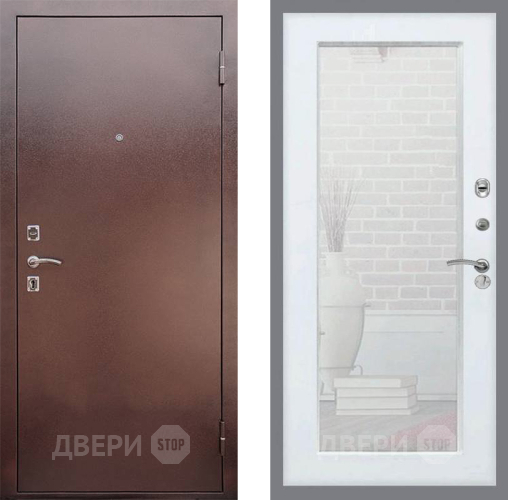Входная металлическая Дверь Рекс (REX) 1 Зеркало Пастораль Силк Сноу в Апрелевке