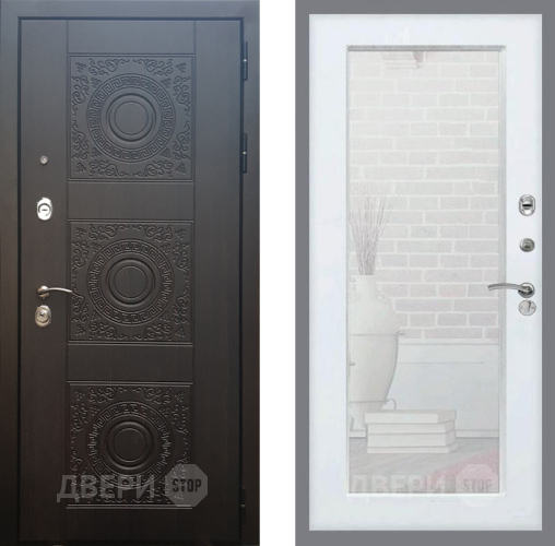 Входная металлическая Дверь Рекс (REX) 10 Зеркало Пастораль Белый ясень в Апрелевке
