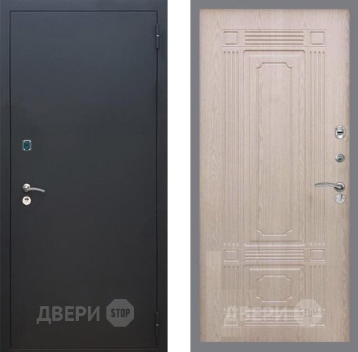 Входная металлическая Дверь Рекс (REX) 1A Черный Муар FL-2 Беленый дуб в Апрелевке
