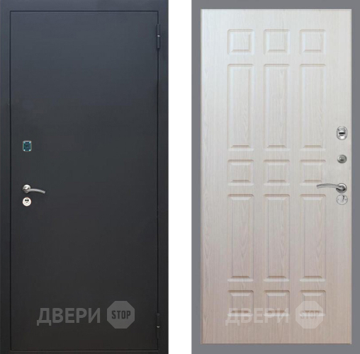 Входная металлическая Дверь Рекс (REX) 1A Черный Муар FL-33 Беленый дуб в Апрелевке